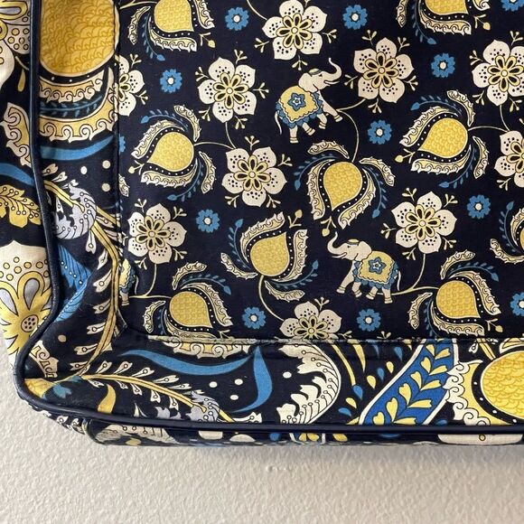 Vera Bradley Ella Blue Elephant Print Tote Bag 16x11 - Picture 6 of 16